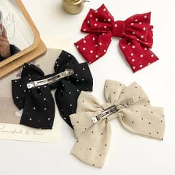 New Fashion Small Dot Floral Barrettes Bow For Women Grils Wild Sweet Three-layer Oversized  Chiffon Hairpin Hair Accessories