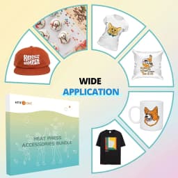 HTVRONT 52 Pcs Heat Press Supplies Accessories for Beginners Clothing T-shirt Printing DIY Include HTV Sublimation Paper