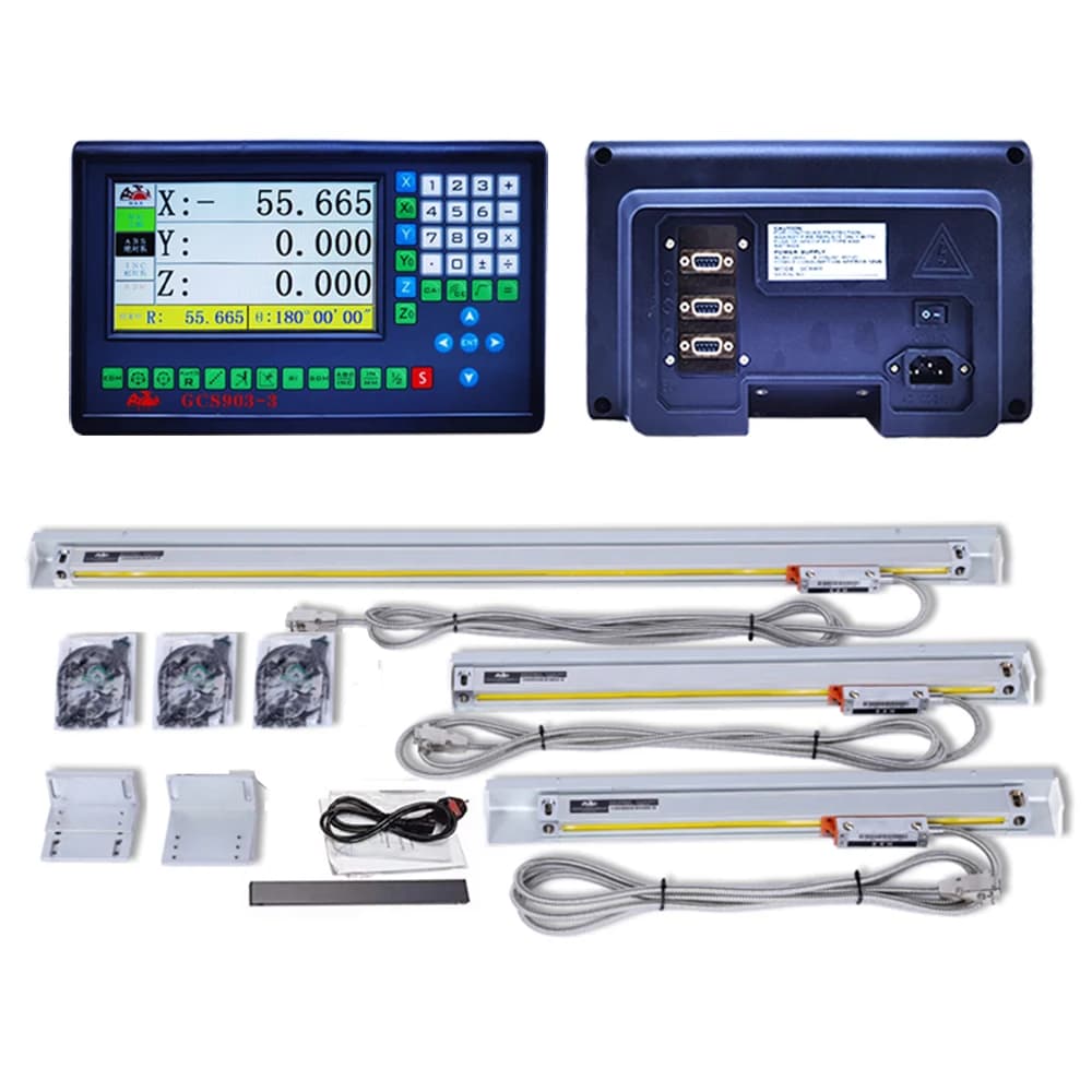 Large LCD Display HXX GCS903 3 Axis LCD DRO Kit & 3pcs 0-1000mm High Precision Linear Scale Optical Encoder Ruler Milling Lathe