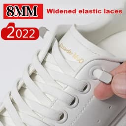 1Pair No tie Shoelaces for Shoes New 8MM Flat Elastic laces Sneakers Kids Adult Quick Shoelace without ties Shoe Accessories