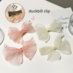 Sweet Hairclips Mesh Hairband Female Pure Desire Super Fairy Braided Hair Bow Hairpin Korean Streamer Headdress Hair Accessories