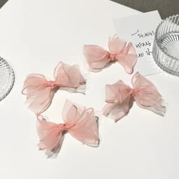 Sweet Hairclips Mesh Hairband Female Pure Desire Super Fairy Braided Hair Bow Hairpin Korean Streamer Headdress Hair Accessories