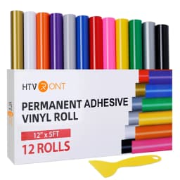 12/8 Pack HTVRONT 12inX5ft Multi Color Permanent Adhesive Vinyl Rolls for Cricut Craft DIY Cup Glass Phone Case Home Decor Gift