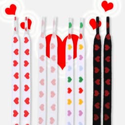 Fashion Love Heart Shoelaces High-top Canvas Sneakers Shoelace Flat Laces Shoe Strings 100/120/140/160/180CM Shoes Accesories