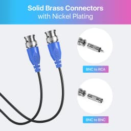 ZOSI 4-Packed 18M 30M 45M (60FT,100FT,150FT) CCTV Power Video BNC + DC Plug Cable for CCTV Camera and DVR System Coaxial Cable