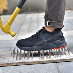SUADEX Men Work Safety Shoes Steel Toe Cap Anti-Smashing Puncture Proof Construction Work Boots Non-Slip Breathable Work Shoes