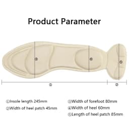 7D Soft T-shaped Foam Invisible Women Arched Support Insert Insole High-heels Insoles Heel protection insole 1Pair ND-2