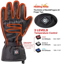 Savior Heat Electric Ski Heated Gloves for Men Women Rechargeable Battery Motocycle Heating Gloves for Snowboarding Cycling