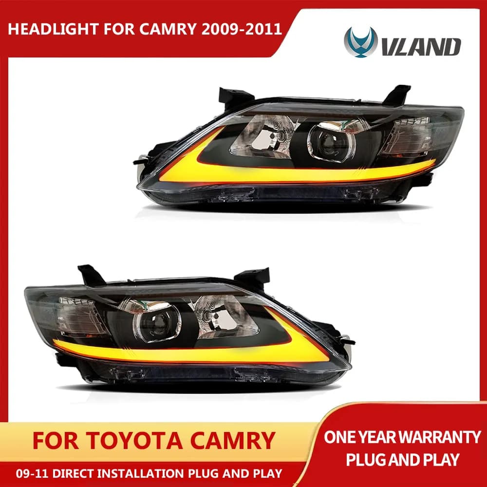 VLAND FOR TOYOTA CAMRY 2009-2011 HEAD LAMP(USA TYPE) Headlights DRL Day Running Light LED Fog Lights Car Accessory Head Lamp