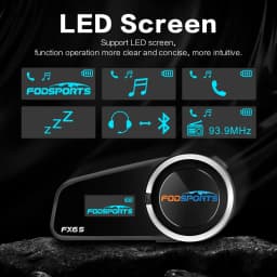 Fodsports FX6S Helmet Bluetooth Intercom Motorcycle Helmet Headset 6 Rider BT 5.0 Interphone with FM Radio,OLED Screen