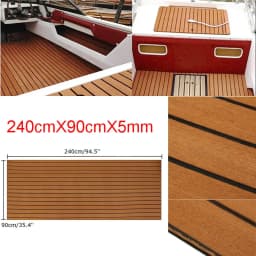 2400x900x5mm Self Adhesive Yacht Flooring Self-Adhesive EVA Foam Teak Faux Teak Boat Decking Sheet Brown