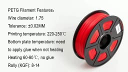 SUNLU PETG Filament 1KG Arranged Neatly 3D Material 1.75MM Non-Toxic Odorless Bright Color No Buble No Clogging Good Toughness