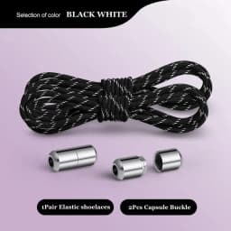 New No Tie Shoe laces Elastic Laces Sneakers Round Shoelaces without ties Kids Adult Quick Shoe lace Rubber Bands for Shoes
