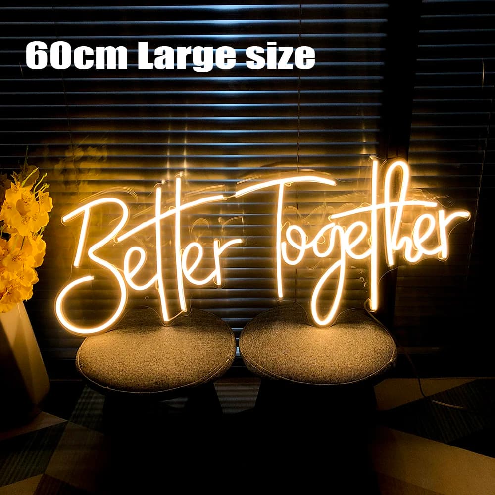 60cm Wedding Neon Led Sign Large Size Neon LED Sign Wedding Decor Room Neon Lights Birthday Party Decor Wall Hanging Sign