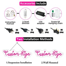 60cm Wedding Neon Led Sign Large Size Neon LED Sign Wedding Decor Room Neon Lights Birthday Party Decor Wall Hanging Sign