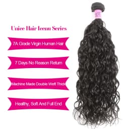 Unice Hair Water Wave Bundles 1 3 4 PCS Natural Color Unprocessed Virgin 100% Human Hair Bundles 100Gram Per Bundle 8-26inch