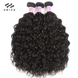 Unice Hair Water Wave Bundles 1 3 4 PCS Natural Color Unprocessed Virgin 100% Human Hair Bundles 100Gram Per Bundle 8-26inch