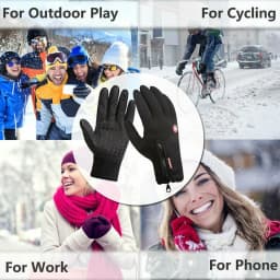 Winter Thermal Gloves Touchscreen Windproof Cycling Cold Glove For Men Women Warm Non-Slip Outdoor Driving Zipper Sport Gloves