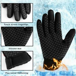 Winter Thermal Gloves Touchscreen Windproof Cycling Cold Glove For Men Women Warm Non-Slip Outdoor Driving Zipper Sport Gloves