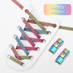 New Elastic Laces Sneakers Colorful Press Lock Shoe laces without ties Kids Adult Glitter No Tie Shoelaces for Shoes Accessories