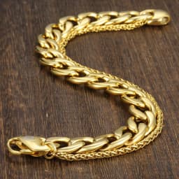 Hip Hop Men's Bracelet Double Chain Stainless Steel Wheat Cuban Link Chain Bracelet Male Jewelry Dropshipping Gifts DB08