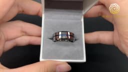 Newshe Men's Wedding Band Tungsten Rings Groove Ring Carbide Blue Line 8mm Size 7-13 Fashionable Jewelry Valentines Gift