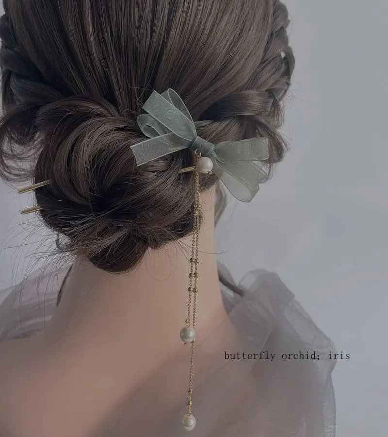 Fashion Metal Hair Sticks for Women Shell Hair Clip Minimalist U Shape Hair Bun Maker Headwear Tassel Pearl Pendant Hairpins