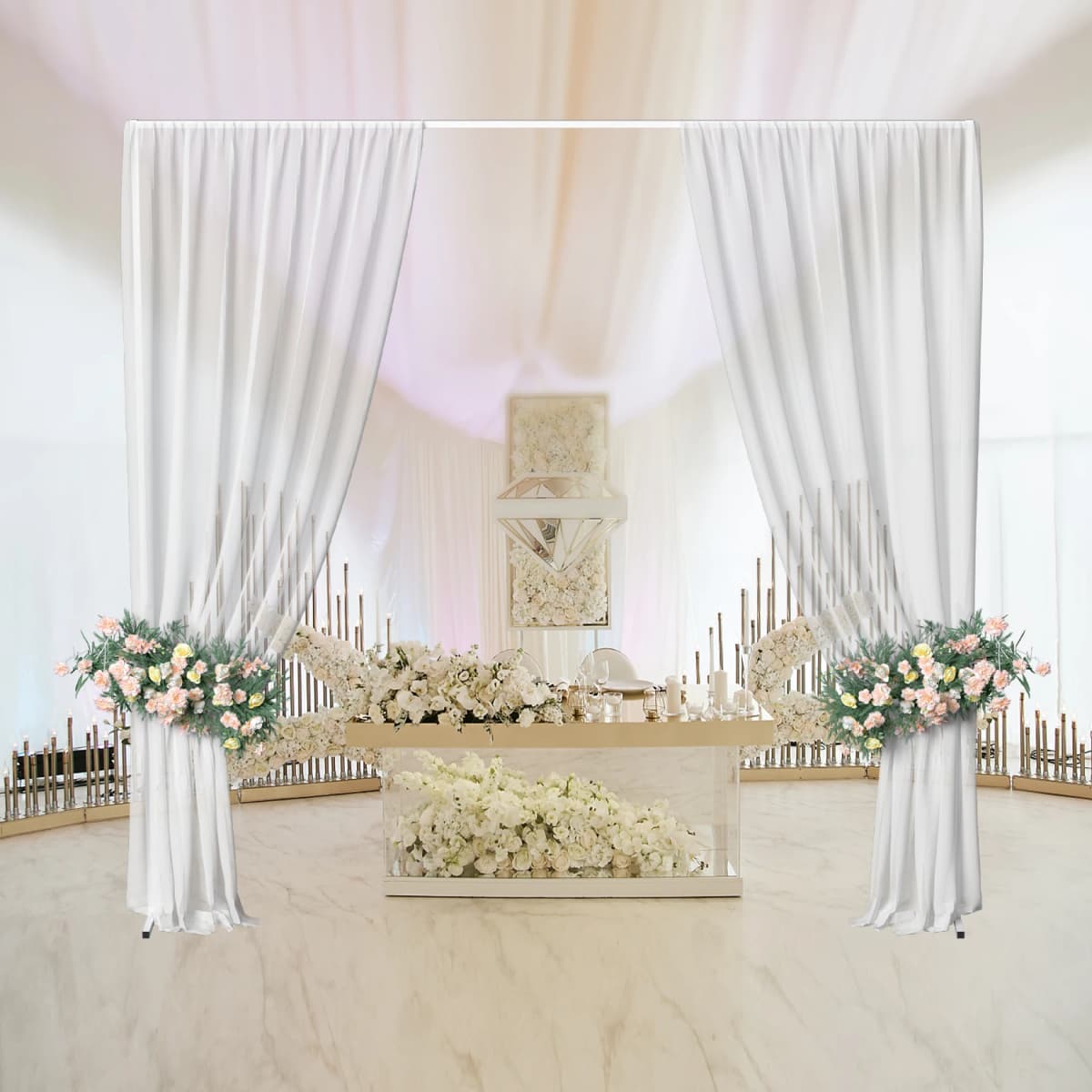 Wedding Party Prom Backdrop Stand Pipe Kit Curtain Frame Ajustable10ftx10ft