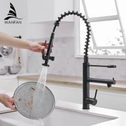 Black Kitchen Faucet Chrome Brass Tall Kitchen Faucet Mixer Sink Faucet Pull Down Spray Single Handle Swivel Spout Mixer Taps