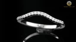 Newshe 925 Silver Moissanite Wedding Rings for Women Curved Stacking Eternity Band Jewelry Gift D Color VVS1 Pass Diamond Tester