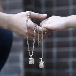 Sliver Color Initials Name Pendant Necklace Alphabet Letter A J K Charm 3mm/5mm Cuban Link Chain Dropshipping GPM11C