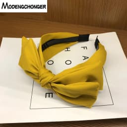 New Arrival For Women Double Layer Bow HairBands Solid Color Hair Hoop Headband Sweet Hair Bezel Girl Headwear Hair Accessories