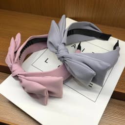New Arrival For Women Double Layer Bow HairBands Solid Color Hair Hoop Headband Sweet Hair Bezel Girl Headwear Hair Accessories