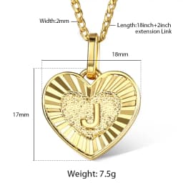 Initial A-Z Letters Necklace Gold Color Heart Shaped Love Charm Alphabet Pendant for Women Girls Unique Name Jewelry Gifts GP419