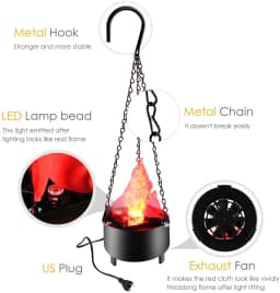 3D Artificial Flame Lamp, Mini Fake Fire Lamp Realistic Flame Stage Effect Light for Christmas New Year Club Decorative Campfire