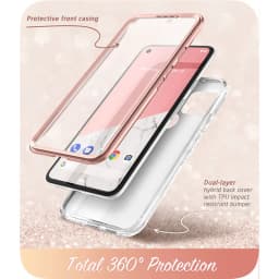 For Google Pixel 4A 5G Case 6.2 inch (2020) I-BLASON Cosmo Full-Body Marble Glitter Case Cover WITH Built-in Screen Protector