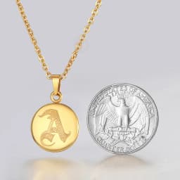 Gold Color Stainless Steel 26 Letters Necklace for Women Men A-Z Initial Pendant Rolo Cable Chain Wedding Valentine's Day Gifts