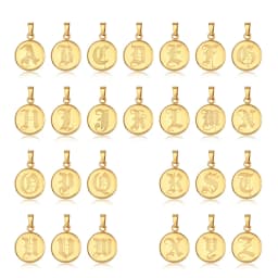 Gold Color Stainless Steel 26 Letters Necklace for Women Men A-Z Initial Pendant Rolo Cable Chain Wedding Valentine's Day Gifts