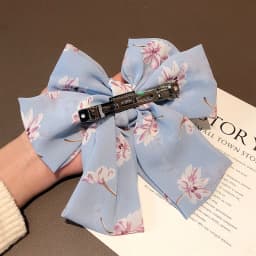 Chiffon Barrettes Hair Clips For Women High Quality Big Floral Hair Bow Flower 3 Layers Ponytail Clips Girls Hair Accessories