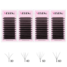 Veyes Inc W Shape Eyelash Extensions Veyelash Automatic Flowering Bloom 3D 4D 5D 6D Premade fans Natural Soft Dense Individual