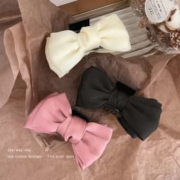 Black double-sided bow clip shark clip large high-end sense plate hair clip back of the head headdress hair accessories catch