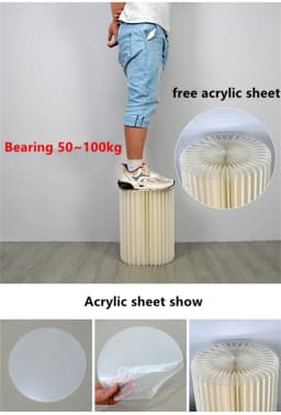 Paper Folding Cylinder Display Rack for Wedding Birthday Party Decor Dessert Table Cake Stand Home Ornaments Ramadan Decoration