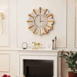 24" Large Wall Clock Silver Mirrored Clock for Living Room Decor, Big Decorative Mirror Wall Clocks Modern Wall Decor Clocks
