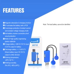 TrustFire UC10 Magnetic Battery Charger with Power Bank Function Universal Charger for Li-ion 32650 21700 16340 26650 18650 Cell