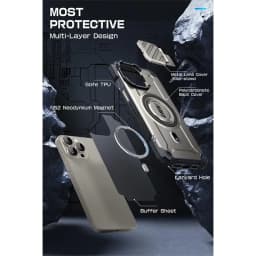 SUPCASE For iPhone 15 Pro Max Case 6.7" 2023 UB Mag XT Full Body Rugged Case with Camera Cover & Built-in Kickstand