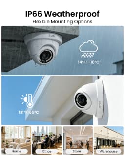 ZOSI 8CH 1080P Wired Security Camera System H.265+ 8CH 5MP Lite HD CCTV DVR Recorder 2MP Indoor/Outdoor Dome Surveillance Camera