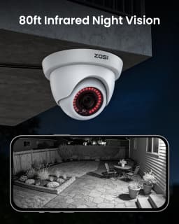 ZOSI 8CH 1080P Wired Security Camera System H.265+ 8CH 5MP Lite HD CCTV DVR Recorder 2MP Indoor/Outdoor Dome Surveillance Camera