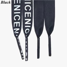 Fashion Letter Print Satin Silk Ribbon Shoelaces 1CM Width Sneaker Flat Shoe laces 1 Pair Strings 80 100 120 140 160 Length ZM1