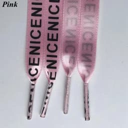 Fashion Letter Print Satin Silk Ribbon Shoelaces 1CM Width Sneaker Flat Shoe laces 1 Pair Strings 80 100 120 140 160 Length ZM1