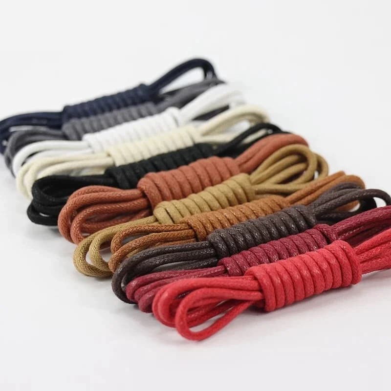 1Pair Leather Shoe laces Waxed Cotton Round Shoe laces Waterproof ShoeLaces Men Boots Shoelace Shoestring
